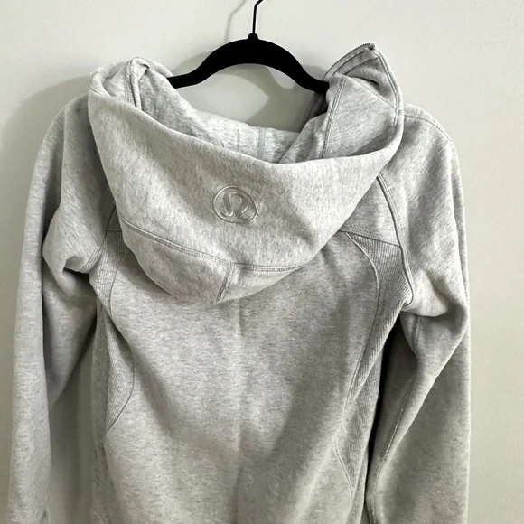 Lululemon Scuba Hoodie Heathered Core Ultra Light Grey Size 4 - Picture 6 of 9